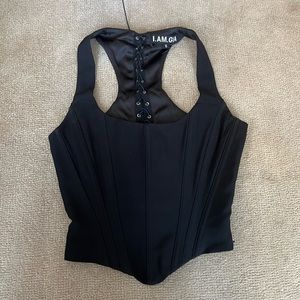 Iamgia black corset top, size small